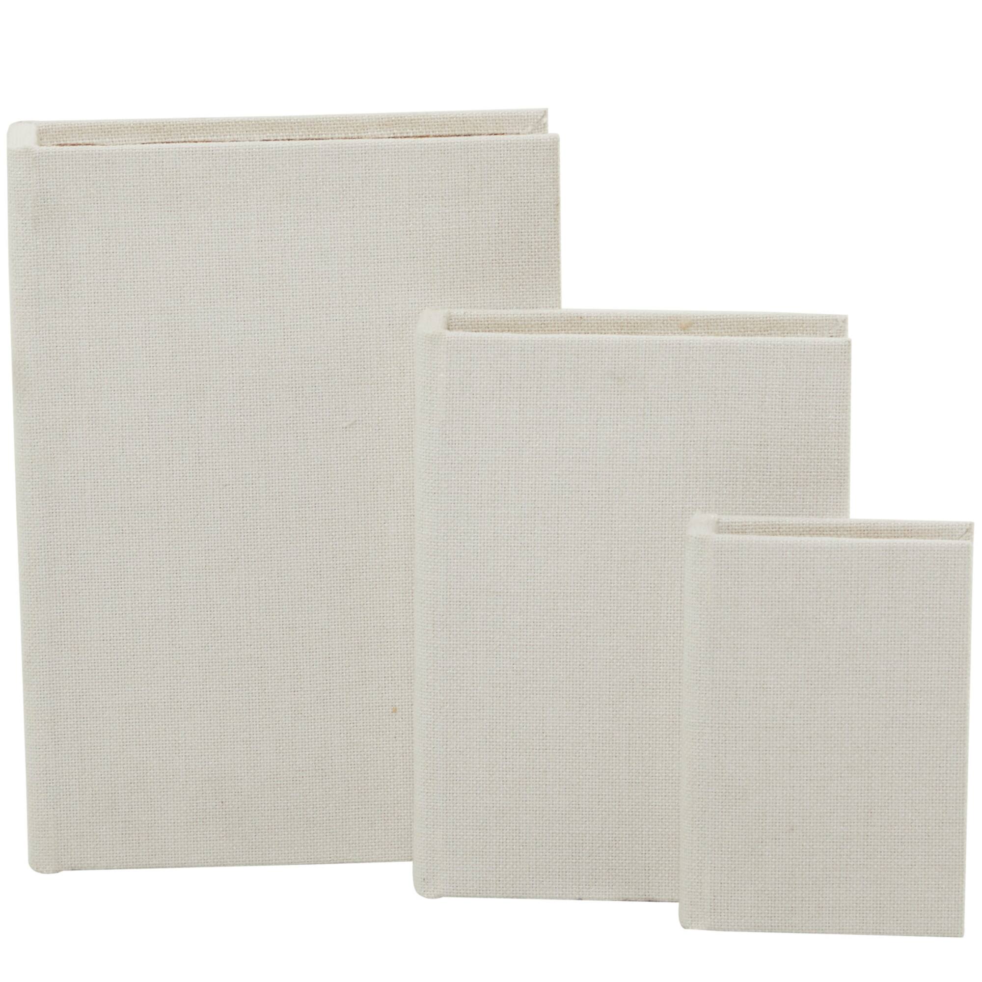 White Linen Faux Book Box Set